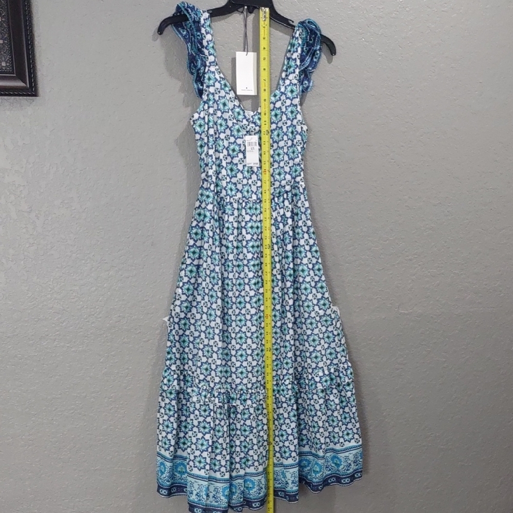 LUCKY BRAND Floral Blue and White Sleeveless Dress - Picture 10 of 17